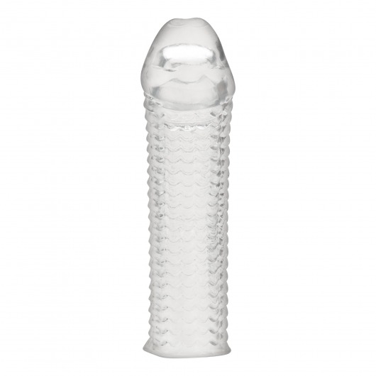 Текстурированная насадка на пенис Clear Textured Penis Enhancing Sleeve Extension - 16,5 см. - BlueLine - в Южно-Сахалинске купить с доставкой