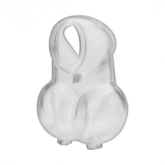 Прозрачная насадка-утяжка для мошонки Ball Sheath With Compression Cock Support - BlueLine - в Южно-Сахалинске купить с доставкой