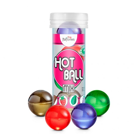 Ароматизированный лубрикант Hot Ball Mix на масляной основе (4 шарика по 3 гр.) - HotFlowers - купить с доставкой в Южно-Сахалинске