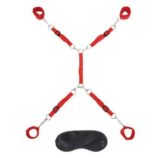 Красная фиксация на матрас Classic Bedspreader - Lux Fetish - купить с доставкой в Южно-Сахалинске