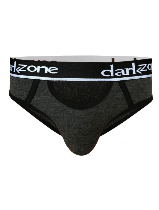 Темно-серые мужские трусы-брифы с вырезом - Darkzone купить с доставкой