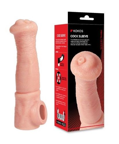 Телесная фантазийная насадка на член Cock Sleeve Size L - KOKOS - в Южно-Сахалинске купить с доставкой