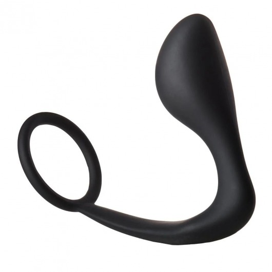 Черное эрекционное кольцо с анальной пробкой Anal Plug With Cockring - Dream Toys - в Южно-Сахалинске купить с доставкой