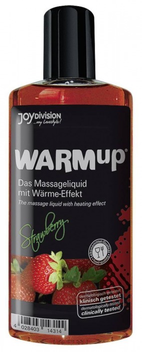 Разогревающее масло WARMup Strawberry - 150 мл. - Joy Division - купить с доставкой в Южно-Сахалинске