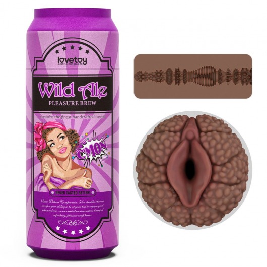 Коричневый мастурбатор-вагина Pleasure Brew Masturbator-Wild Ale в банке - Lovetoy - в Южно-Сахалинске купить с доставкой