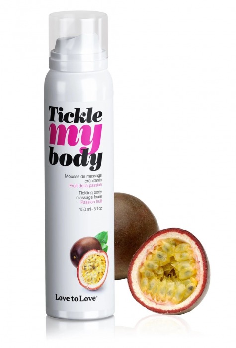 Массажная хрустящая пенка Tickle my body с ароматом маракуйи - 150 мл. - Love to Love - купить с доставкой в Южно-Сахалинске