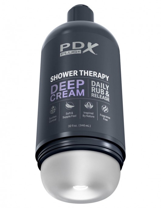 Мастурбатор в бутылке Shower Therapy Deep Cream - Pipedream - в Южно-Сахалинске купить с доставкой