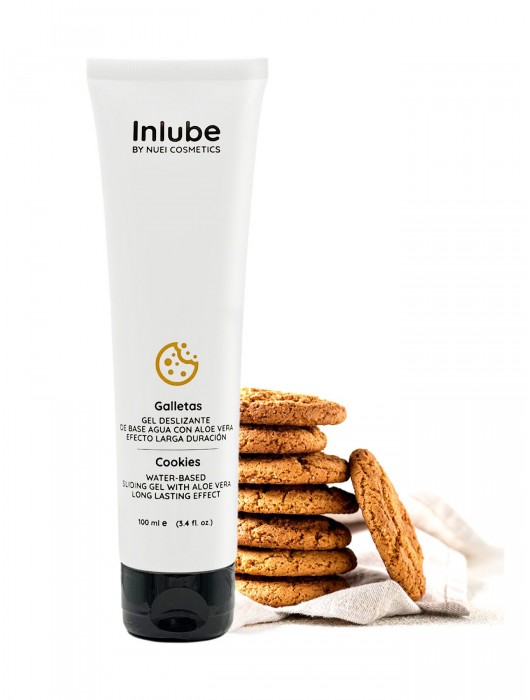 Лубрикант на водной основе Nuei Inlube с алоэ вера и ароматом печенья - 100 мл. - Nuei cosmetics - купить с доставкой в Южно-Сахалинске
