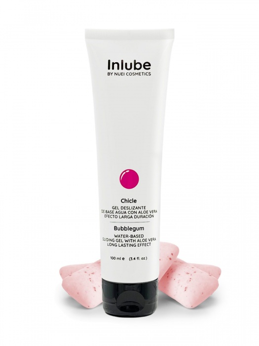 Лубрикант на водной основе Nuei Inlube с алоэ вера и ароматом бабл-гам - 100 мл. - Nuei cosmetics - купить с доставкой в Южно-Сахалинске