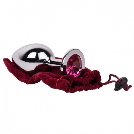 Большой стальной плаг с розовым кристаллом Pink Bubble Gum - 9,5 см. - Erotic Fantasy - купить с доставкой в Южно-Сахалинске