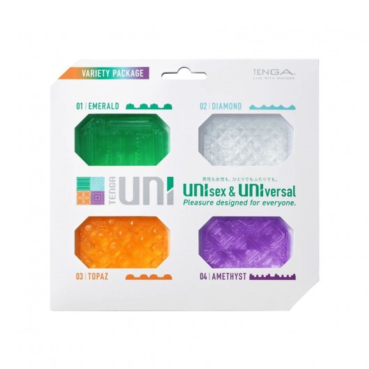 Набор из 4 мастурбаторов-стимуляторов Tenga Uni Variety Pack - Tenga - в Южно-Сахалинске купить с доставкой