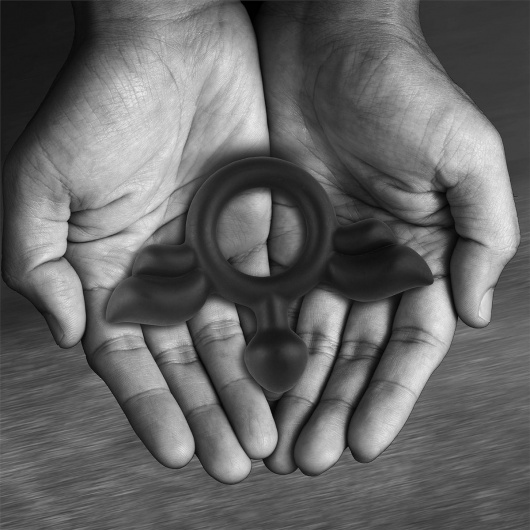 Черное эрекционное кольцо с крыльями Rooster Jeliel Angel - Velv or - в Южно-Сахалинске купить с доставкой