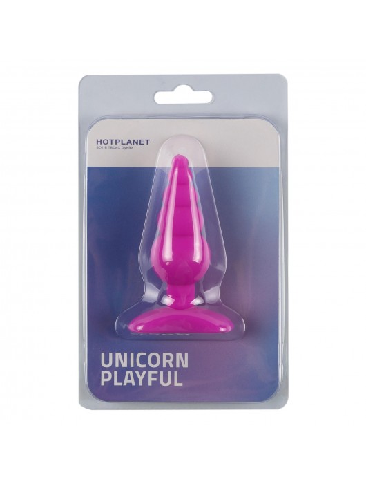 Лиловая анальная пробка Unicorn Playful - 10 см. - HOT planet