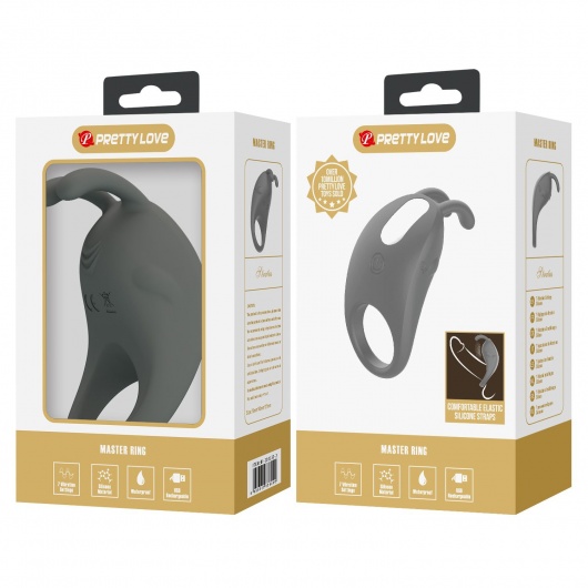Серое эрекционное кольцо с вибрацией Master Ring - Baile - в Южно-Сахалинске купить с доставкой