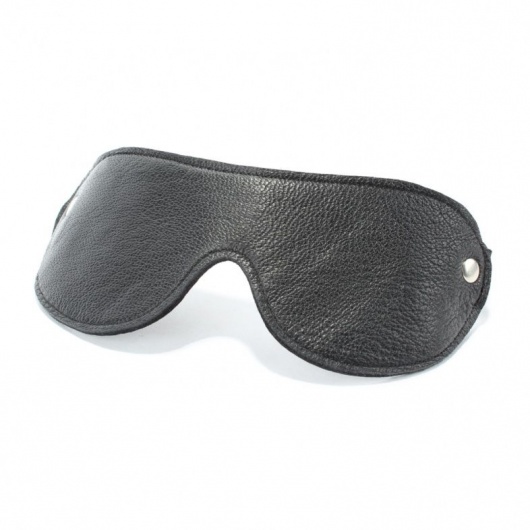 Черная кожаная маска на глаза - БДСМ Арсенал - купить с доставкой в Южно-Сахалинске