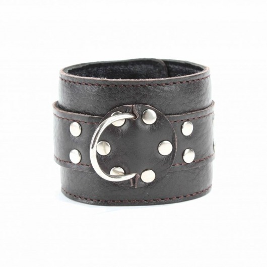 Кожаные наручники на металлической цепочке - БДСМ Арсенал - купить с доставкой в Южно-Сахалинске