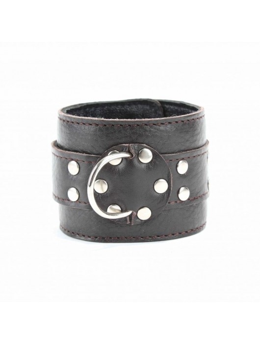 Коричневые оковы из мягкой кожи на металлической цепочке - БДСМ Арсенал - купить с доставкой в Южно-Сахалинске