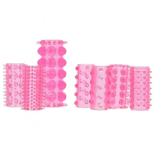 Набор из 7 розовых насадок на пенис ONE-A-DAY PENIS SLEEVES PINK - Seven Creations - в Южно-Сахалинске купить с доставкой