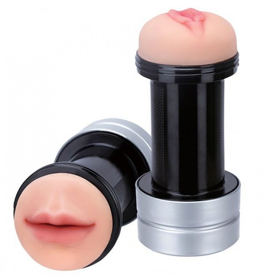 Двусторонний мастурбатор REALSTUFF 2 IN 1 HUMMER MOUTH   VAGINA - ротик и вагина - Dream Toys - в Южно-Сахалинске купить с доставкой
