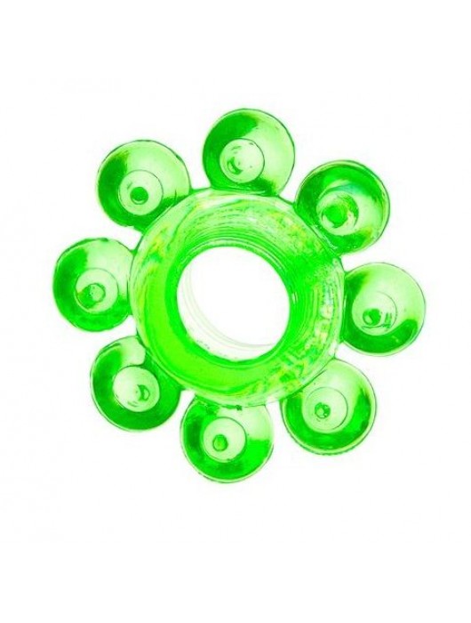 Зеленое эрекционное кольцо-цветок - Toyfa Basic - в Южно-Сахалинске купить с доставкой