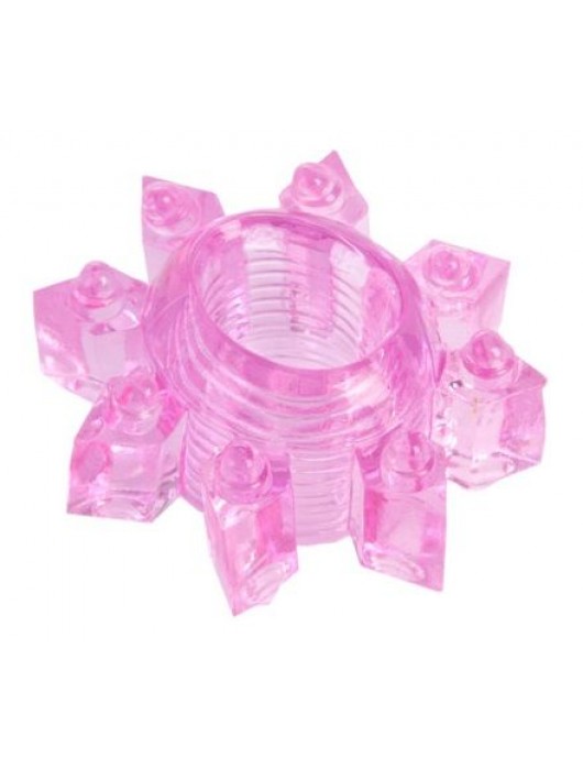 Розовое гелевое эрекционное кольцо-звезда - Toyfa Basic - в Южно-Сахалинске купить с доставкой