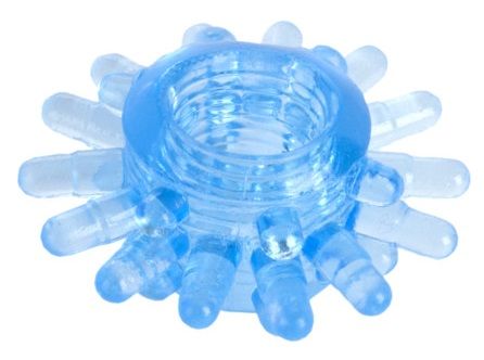 Голубая гелевая насадка с шипиками - Toyfa Basic - в Южно-Сахалинске купить с доставкой