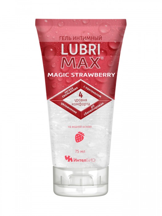 Интимный гель-смазка на водной основе Lubrimax Magic Strawberry - 75 мл. - ИнтелБИО - купить с доставкой в Южно-Сахалинске