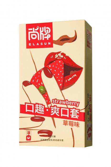 Презервативы Elasun Strawberry с аромато клубники - 10 шт. - Elasun - купить с доставкой в Южно-Сахалинске