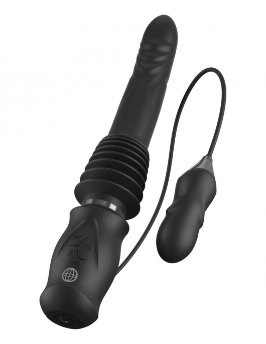 Черный автоматический вибромассажер с вибропулей Ultimate Silicone Thruster - Pipedream - купить с доставкой в Южно-Сахалинске