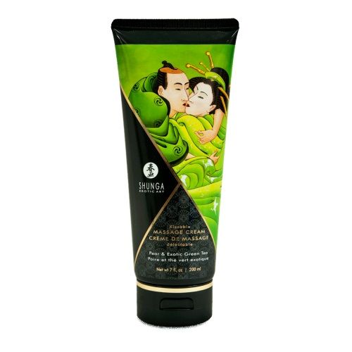 Массажный крем для тела с ароматом груши и зелёного чая Pear   Exotic Green Tea - 200 мл. - Shunga - купить с доставкой в Южно-Сахалинске