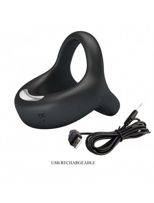 Черное виброкольцо на пенис и мошонку Elliott - Baile - в Южно-Сахалинске купить с доставкой