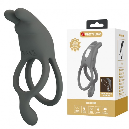 Серое эрекционное виброкольцо Dwayne - Baile - в Южно-Сахалинске купить с доставкой