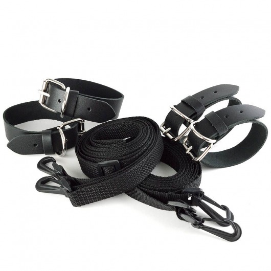 Черный комплект для растяжки на кровати «Новичок» - Sitabella - купить с доставкой в Южно-Сахалинске