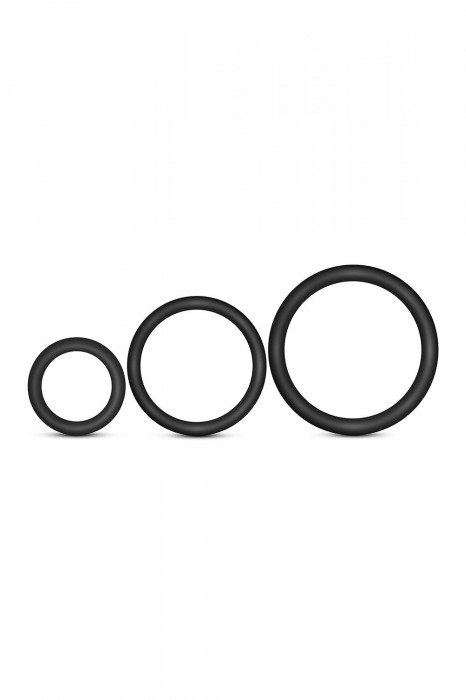 Набор из 3 черных эрекционных колец Cock Ring Set - Blush Novelties - в Южно-Сахалинске купить с доставкой