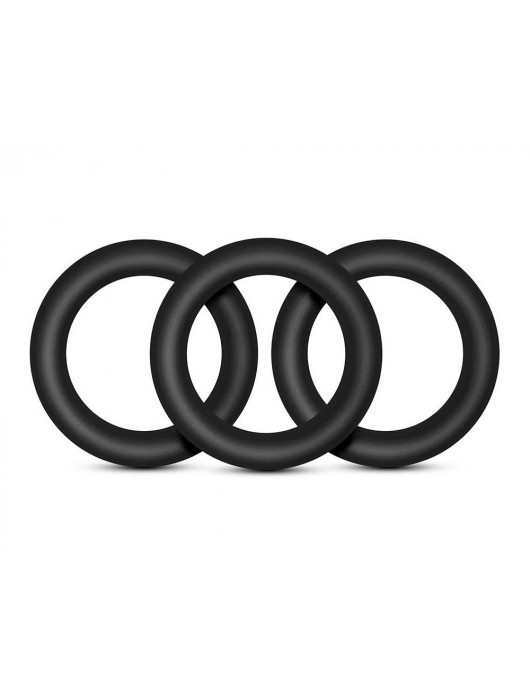 Набор из 3 черных эрекционных колец Black Small Penis Rings - Blush Novelties - в Южно-Сахалинске купить с доставкой