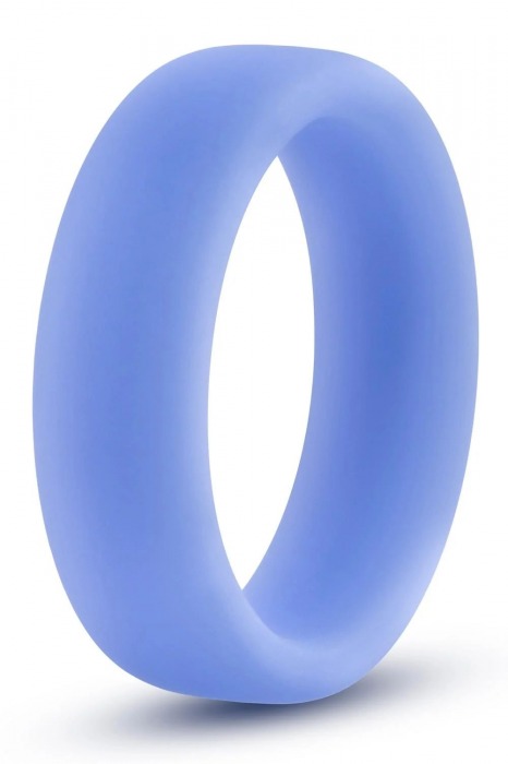 Голубое люминесцентное кольцо Silicone Glo Cock Ring - Blush Novelties - в Южно-Сахалинске купить с доставкой