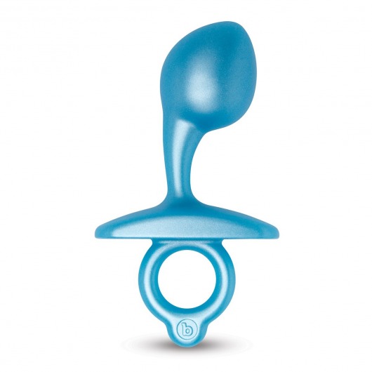 Голубая анальная пробка для массажа простаты Bulb Silicone Prostate Plug - 10,7 см. - b-Vibe - в Южно-Сахалинске купить с доставкой