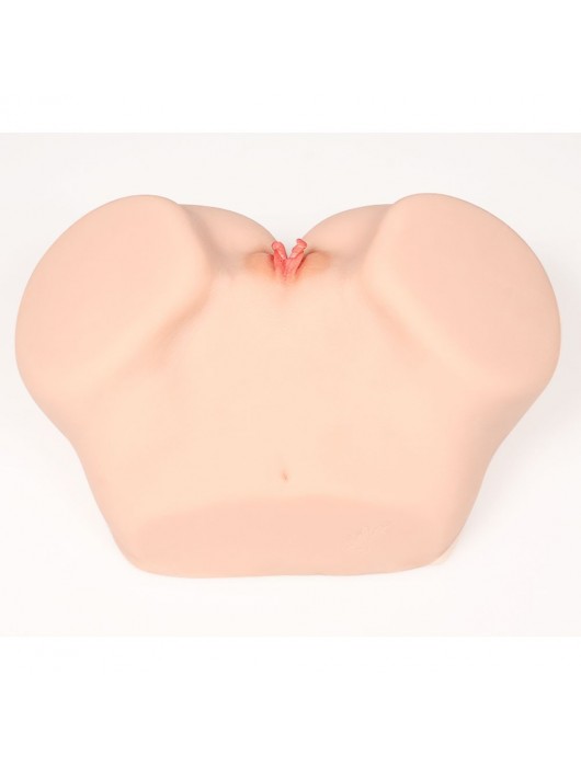 Телесный полуторс с двойным слоем материала и вибрацией Vanilla Onahole Real Vagina - KOKOS - в Южно-Сахалинске купить с доставкой