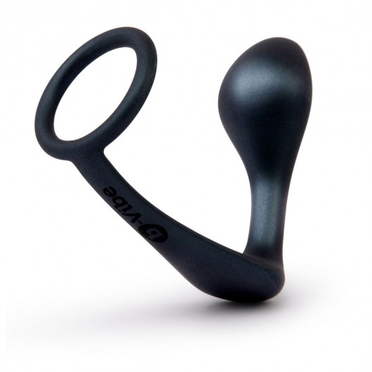 Черное эрекционное кольцо со стимулятором простаты Ringer Cock Ring   Plug - b-Vibe - в Южно-Сахалинске купить с доставкой
