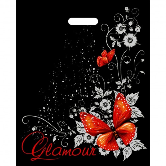 Черный пакет Glamour с вырубной ручкой (38х47 см) - Сима-Ленд - купить с доставкой в Южно-Сахалинске