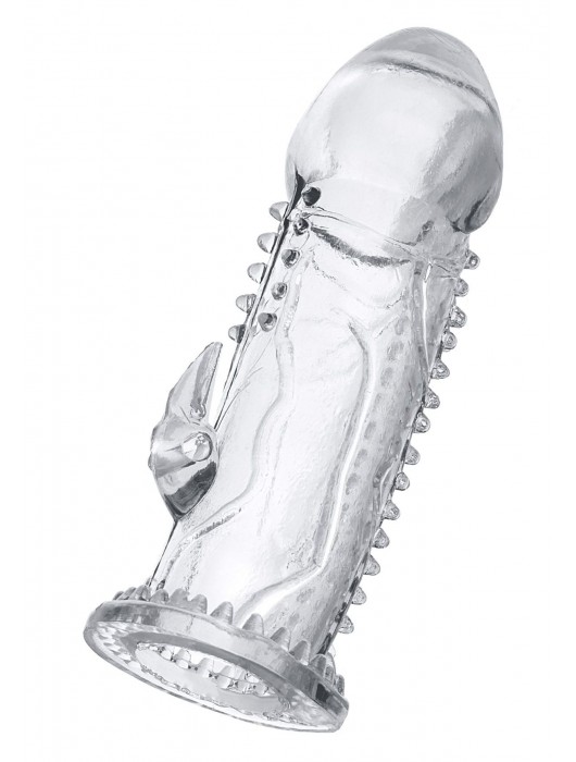 Прозрачная насадка на пенис с шипиками и коготком - 13,5 см. - A-toys - в Южно-Сахалинске купить с доставкой