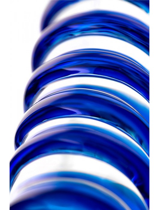 Двусторонний стеклянный фаллоимитатор с рельефом - 22 см. - Sexus