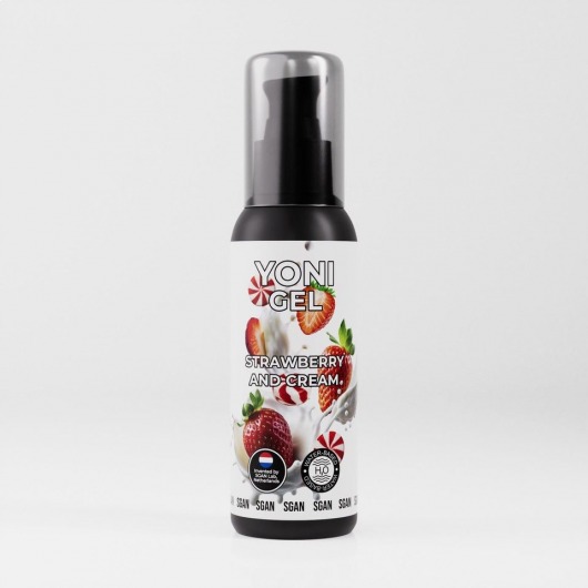 Лубрикант для орального секса SGAN со вкусом клубники со сливками - 100 мл. - SGAN - купить с доставкой в Южно-Сахалинске