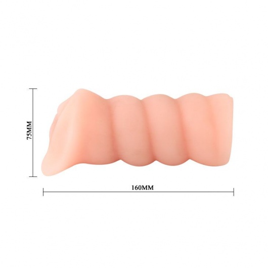 Мастурбатор-вагина с вибрацией и углублениями под пальцы - 16 см. - Baile - в Южно-Сахалинске купить с доставкой