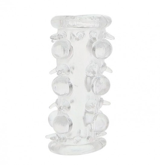 Прозрачная насадка на пенис с шипами и бугорками JELLY JOY LUST CLUSTER CLEAR - Dream Toys - в Южно-Сахалинске купить с доставкой