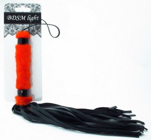 Нежная плеть с красным мехом BDSM Light - 43 см. - БДСМ Арсенал - купить с доставкой в Южно-Сахалинске