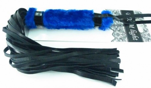 Нежная плеть с синим мехом BDSM Light - 43 см. - БДСМ Арсенал - купить с доставкой в Южно-Сахалинске
