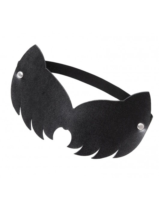 Черная закрытая кожаная маска с ушками кошки - Pecado - купить с доставкой в Южно-Сахалинске