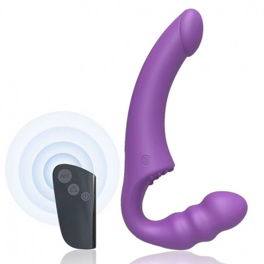 Фиолетовый безремневой страпон Straples Strap-On Dildo - Erokay - купить с доставкой в Южно-Сахалинске