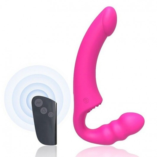 Розовый безремневой страпон Straples Strap-On Dildo - Erokay - купить с доставкой в Южно-Сахалинске